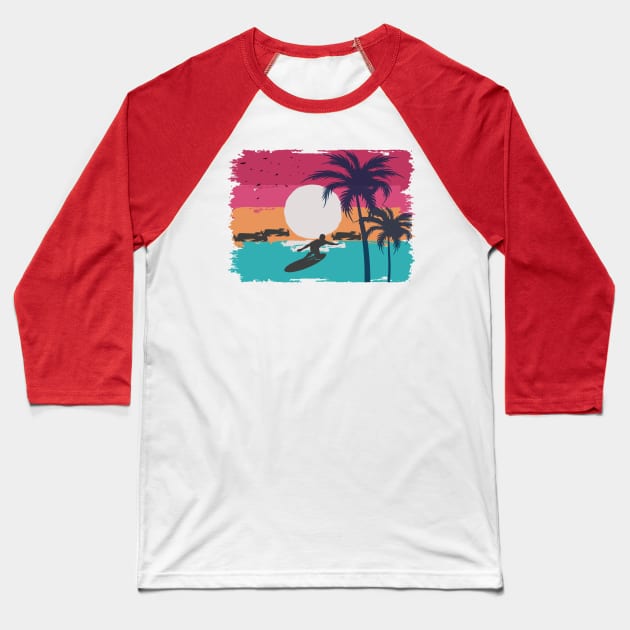 Surfer Baseball T-Shirt by Lifestyle T-shirts